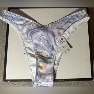 Hollister High Leg Ribbed Bikini Bottom Medium